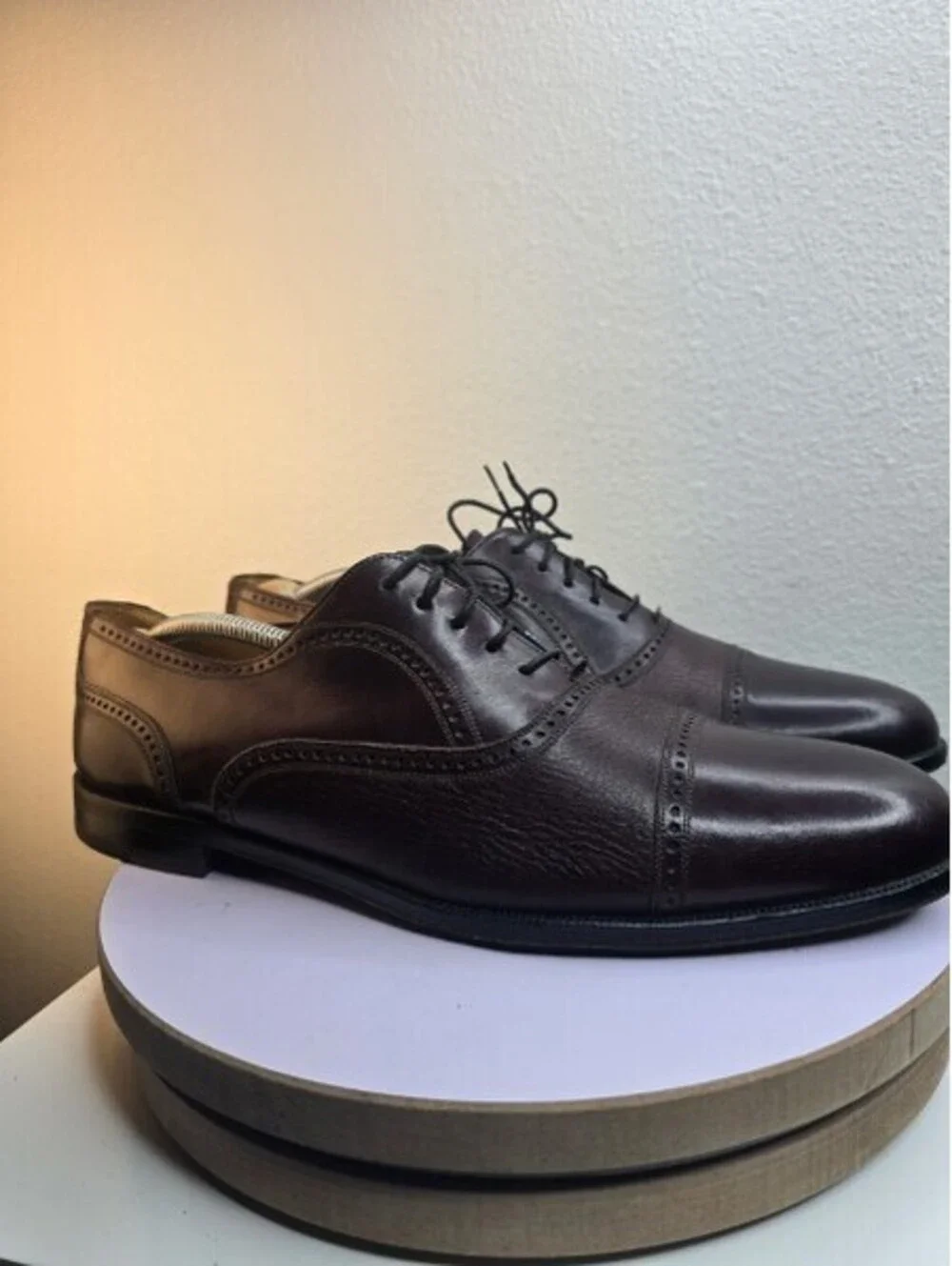 Mezlan Men’s Piazza Brown Leather Cap Toe Hand Crafted Oxford Shoes 13M Spain
